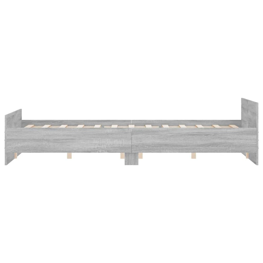 Bedframe Met Hoofd- En Voeteneinde 150 x 200 cm Grijs sonoma