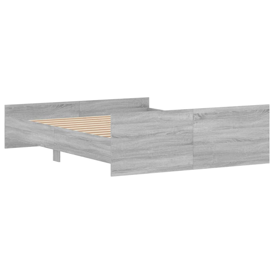 Bedframe Met Hoofd- En Voeteneinde 150 x 200 cm Grijs sonoma
