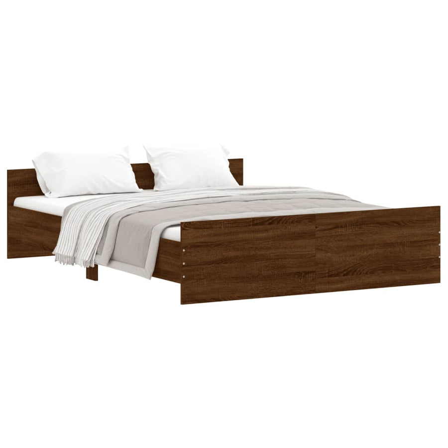 Bedframe Hoofd- En Voeteneinde Ig 150 x 200 cm bruin eikenkleur