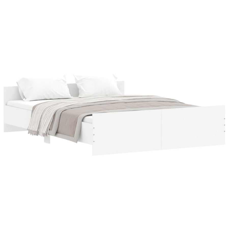 Bedframe Met Hoofd- En Voeteneinde 160 x 200 cm Wit
