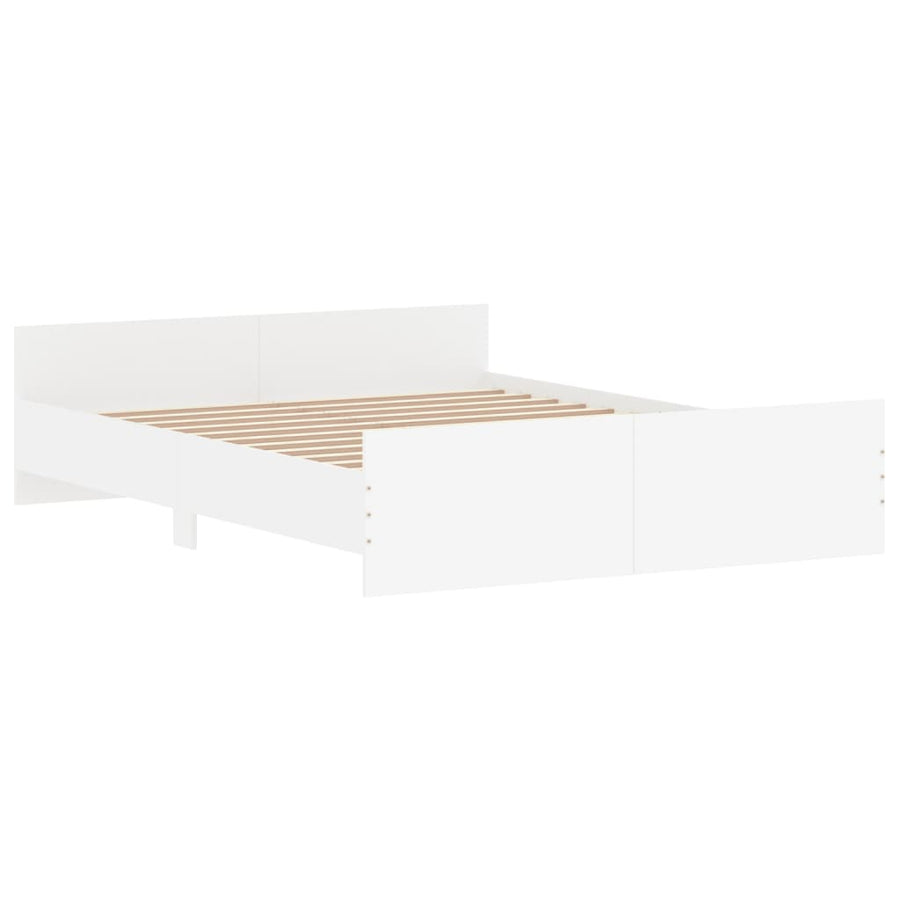 Bedframe Met Hoofd- En Voeteneinde 160 x 200 cm Wit