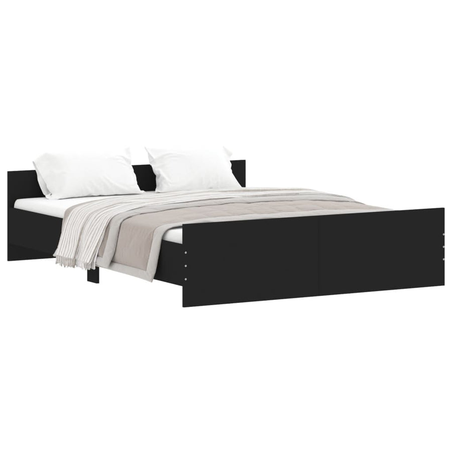 Bedframe Met Hoofd- En Voeteneinde 160 x 200 cm Zwart