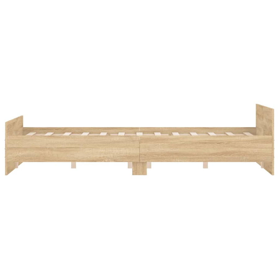 Bedframe Met Hoofd- En Voeteneinde Kleur 160 x 200 cm Sonoma eiken