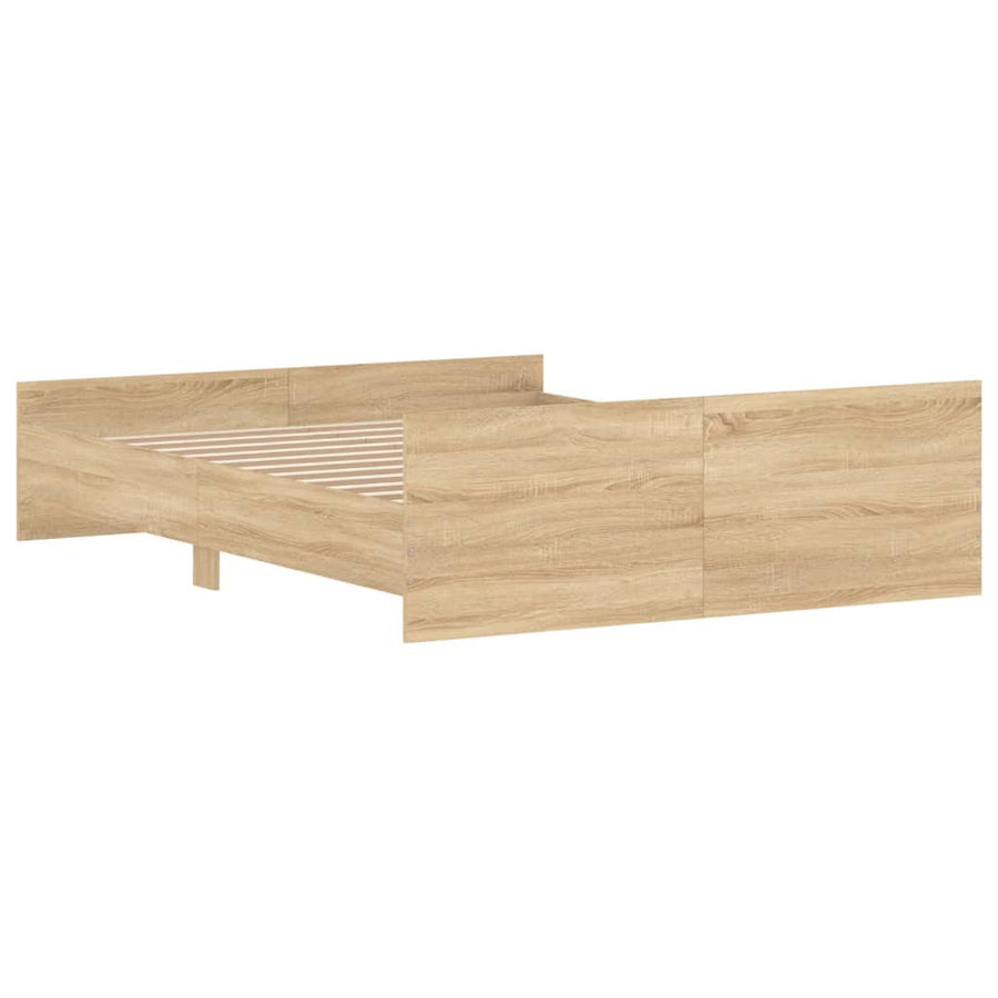 Bedframe Met Hoofd- En Voeteneinde Kleur 160 x 200 cm Sonoma eiken