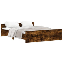 Bedframe Met Hoofd- En Voeteneinde 160 x 200 cm Gerookt eiken