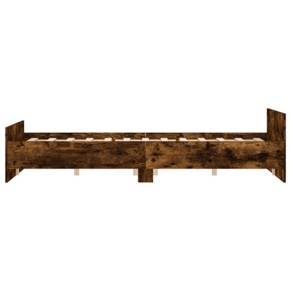 Bedframe Met Hoofd- En Voeteneinde 160 x 200 cm Gerookt eiken