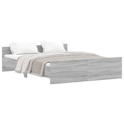 Bedframe Met Hoofd- En Voeteneinde 160 x 200 cm Grijs sonoma