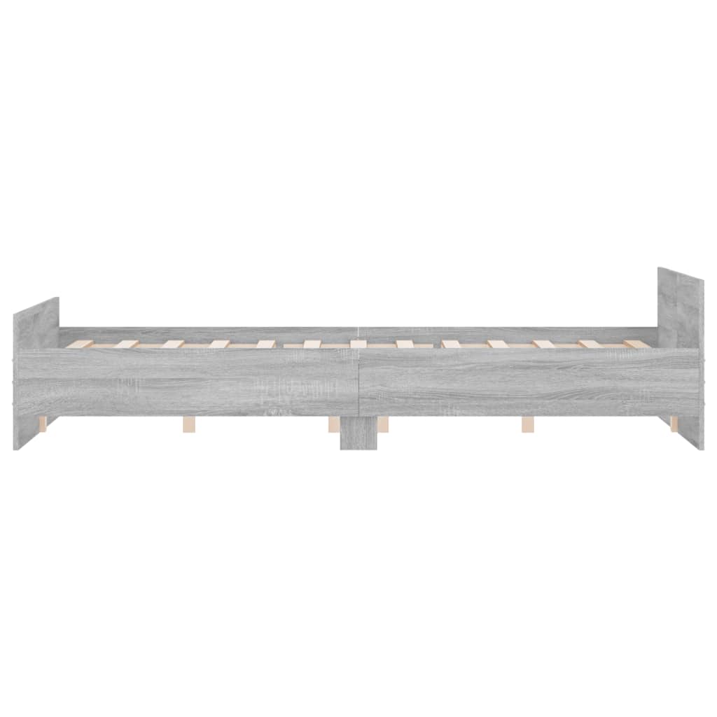 Bedframe Met Hoofd- En Voeteneinde 160 x 200 cm Grijs sonoma