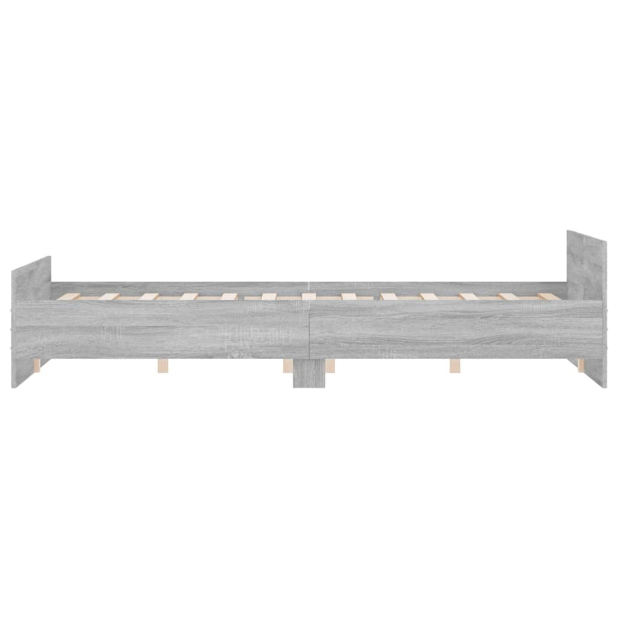 Bedframe Met Hoofd- En Voeteneinde 160 x 200 cm Grijs sonoma