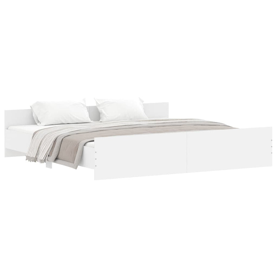 Bedframe Met Hoofd- En Voeteneinde 180 x 200 cm Wit