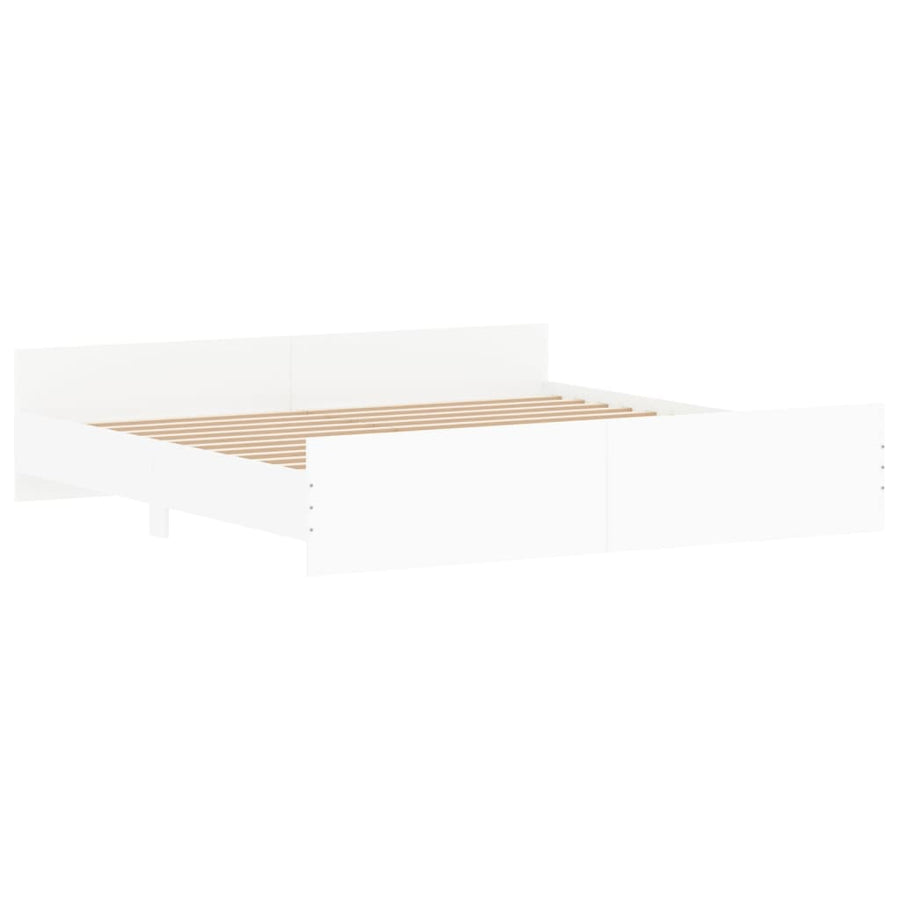 Bedframe Met Hoofd- En Voeteneinde 180 x 200 cm Wit