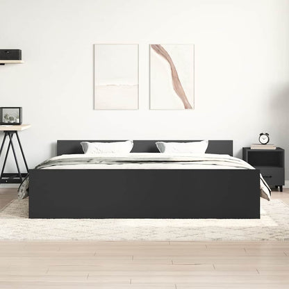 Bedframe met hoofd- en voeteneinde zwart 180x200 cm