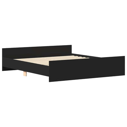 Bedframe met hoofd- en voeteneinde zwart 180x200 cm