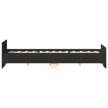 Bedframe met hoofd- en voeteneinde zwart 180x200 cm
