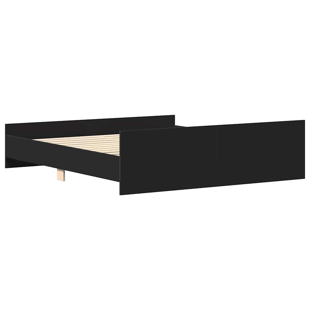 Bedframe met hoofd- en voeteneinde zwart 180x200 cm