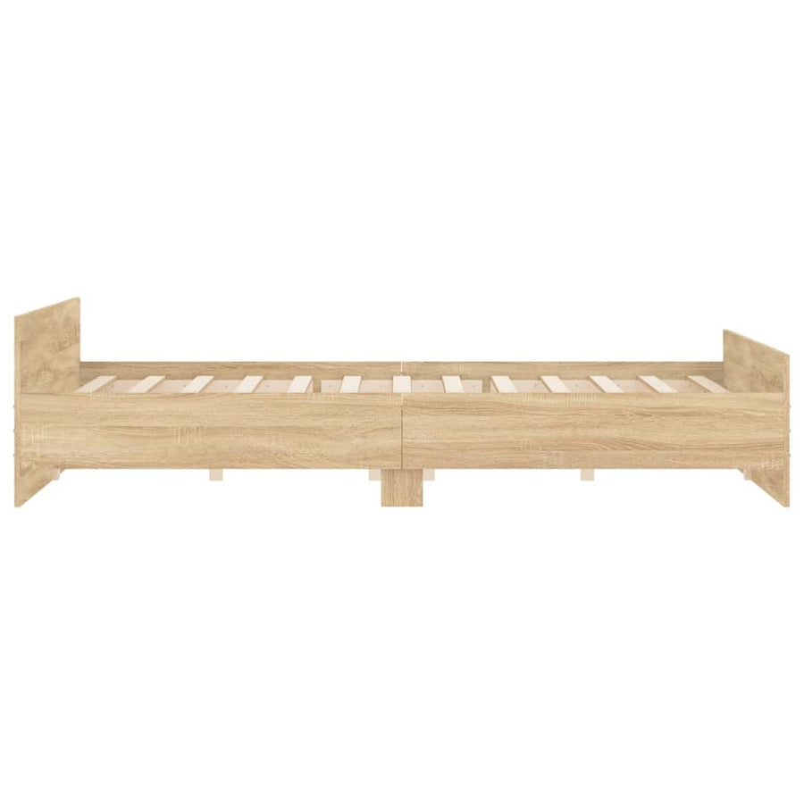 Bedframe Met Hoofd- En Voeteneinde Kleur 180 x 200 cm Sonoma eiken