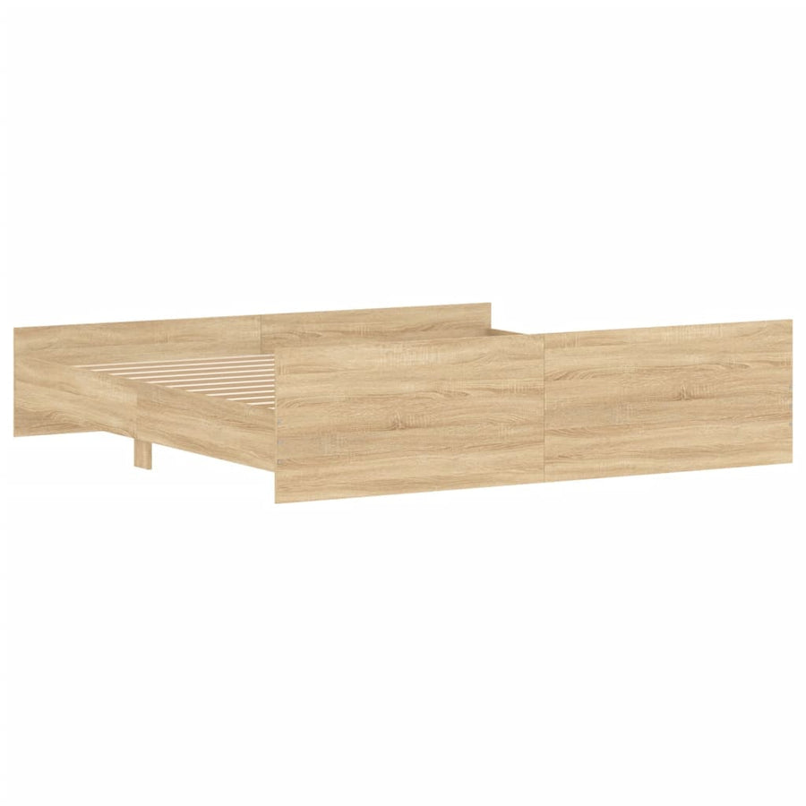 Bedframe Met Hoofd- En Voeteneinde Kleur 180 x 200 cm Sonoma eiken