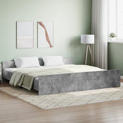 Bedframe 180x200 cm betongrijs met hoofd- en voeteneinde