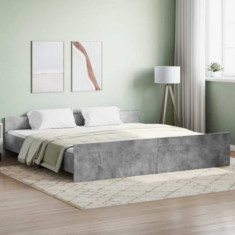 Bedframe Met Hoofd- En Voeteneinde 180 x 200 cm Betongrijs