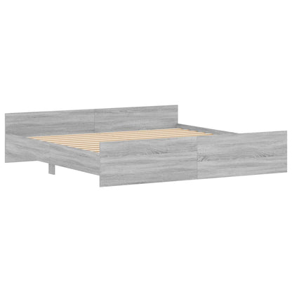 Bedframe Met Hoofd- En Voeteneinde 180 x 200 cm Grijs sonoma