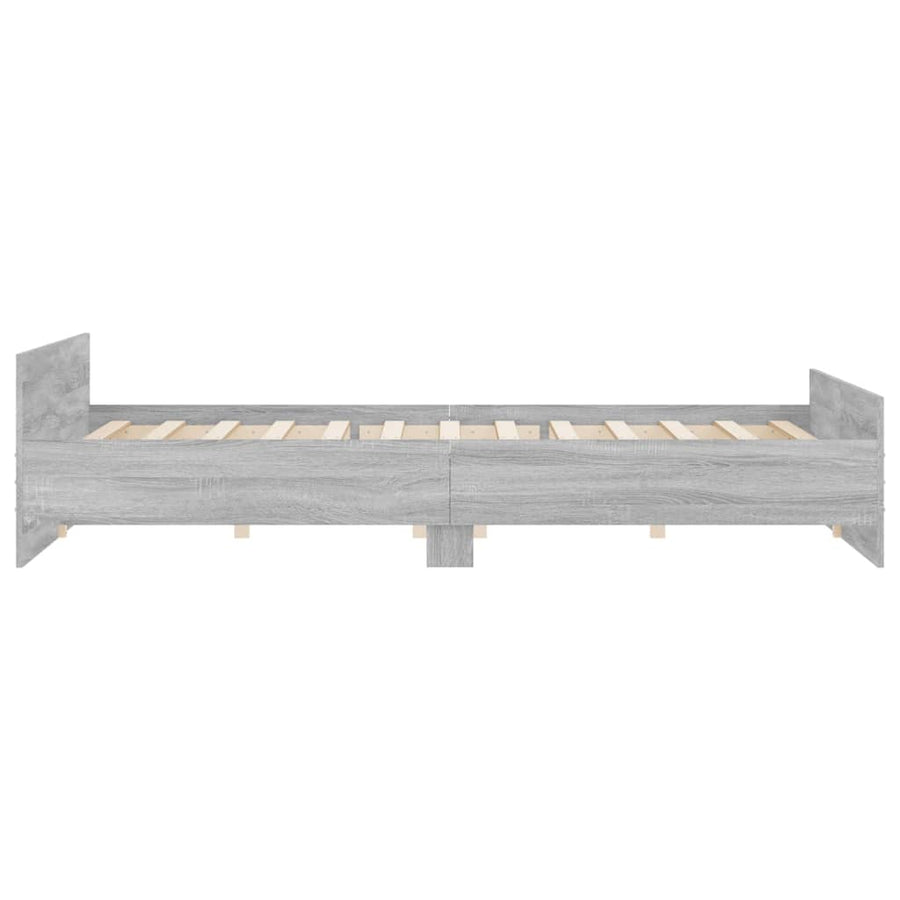 Bedframe Met Hoofd- En Voeteneinde 180 x 200 cm Grijs sonoma