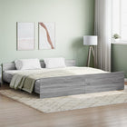 Bed frame with headboard and footboard grey Sonoma 180x200 cm