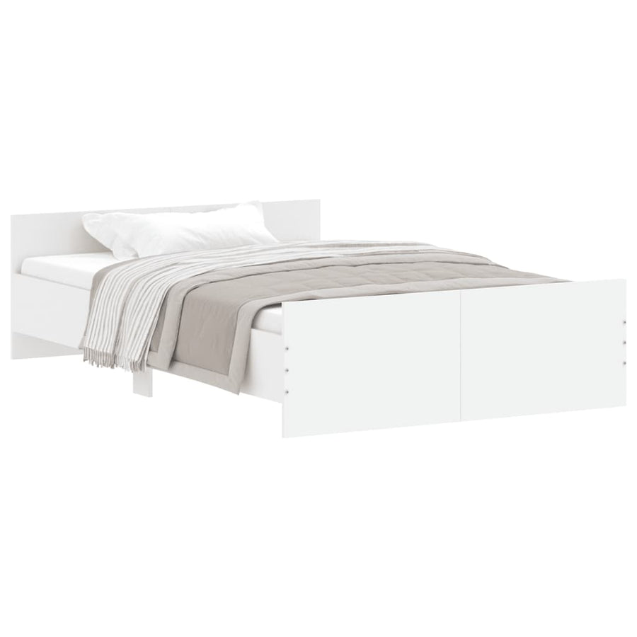 Bedframe Met Hoofd- En Voeteneinde 120 X 190 Cm Wit