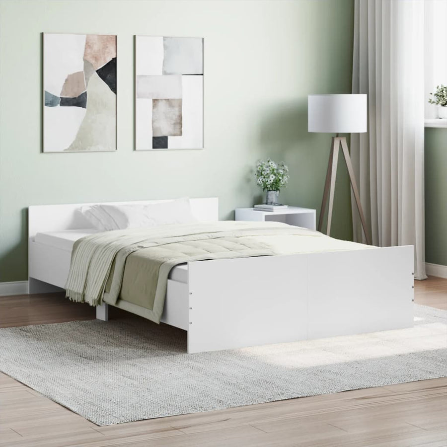 Bedframe Met Hoofd- En Voeteneinde 120 X 190 Cm Wit
