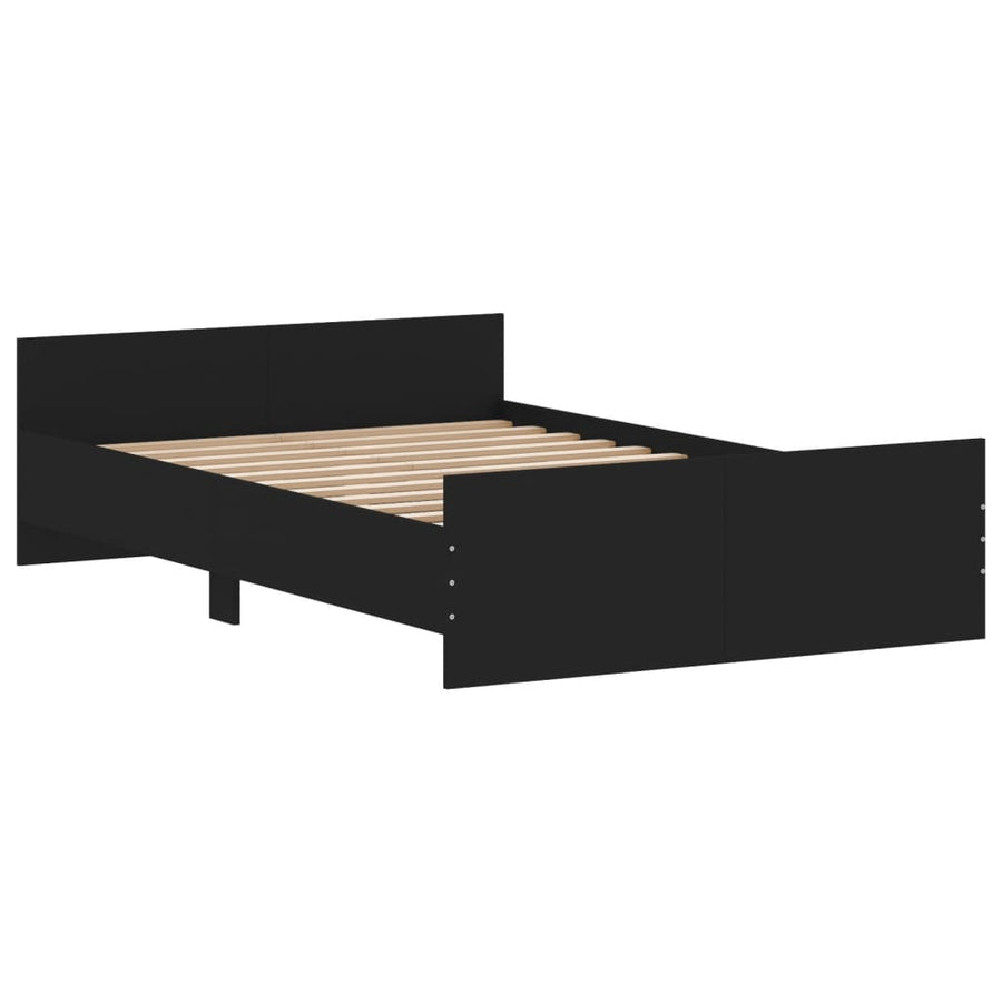 Bedframe Met Hoofd- En Voeteneinde 120 x 190 cm Zwart