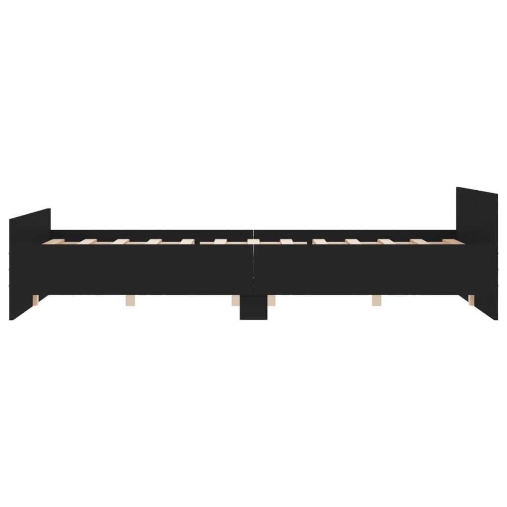 Bedframe Met Hoofd- En Voeteneinde 120 x 190 cm Zwart
