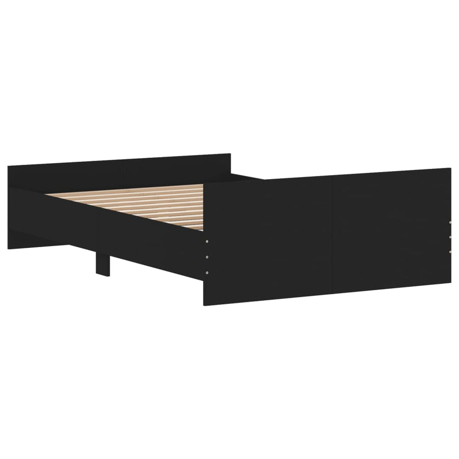 Bedframe Met Hoofd- En Voeteneinde 120 x 190 cm Zwart