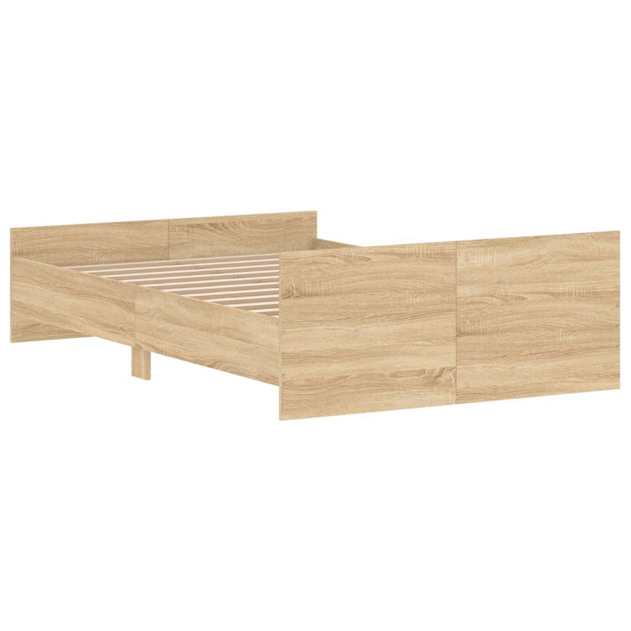 Bedframe Met Hoofd- En Voeteneinde Kleur 120 x 190 cm Sonoma eiken