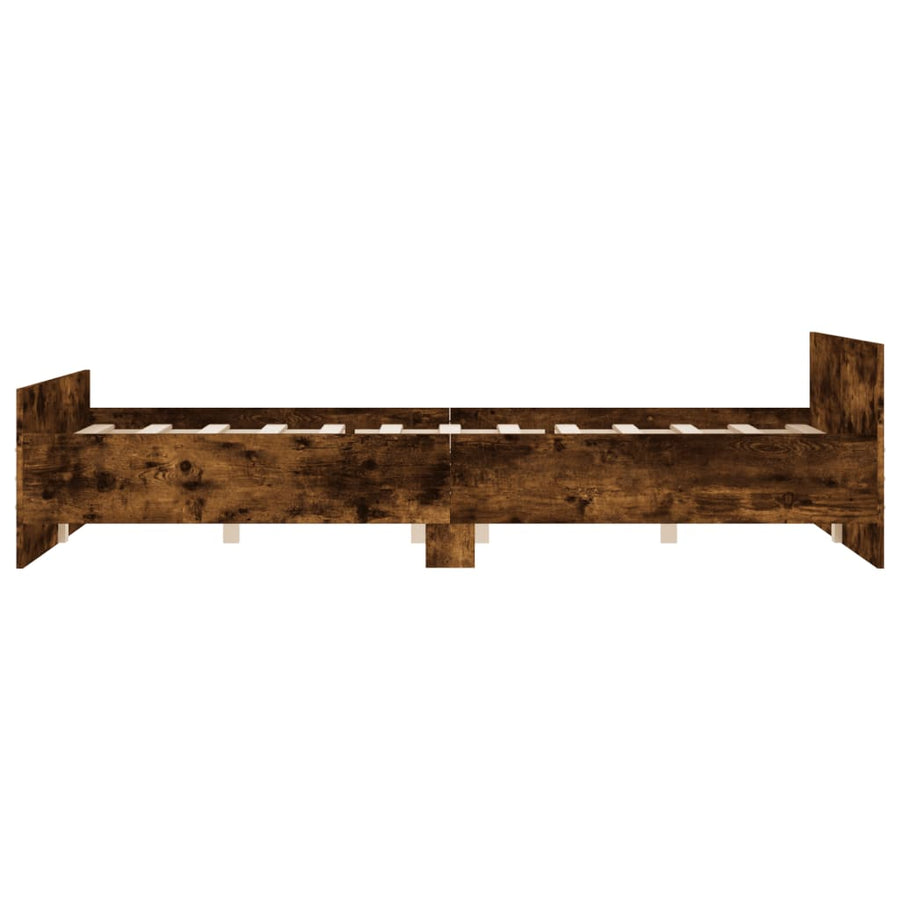 Bedframe Met Hoofd- En Voeteneinde 120 x 190 cm Gerookt eiken