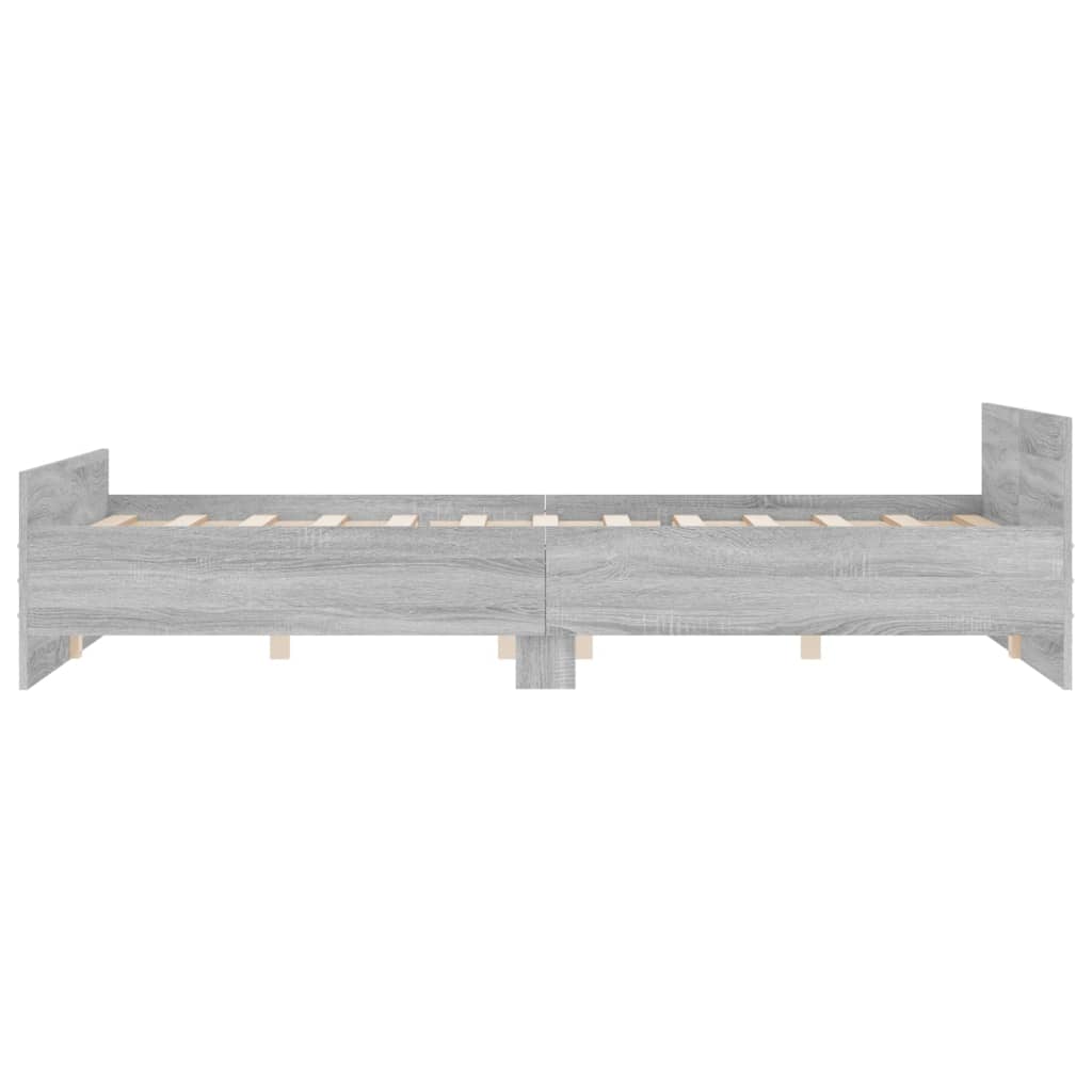 Bedframe Met Hoofd- En Voeteneinde 120 x 190 cm Grijs sonoma