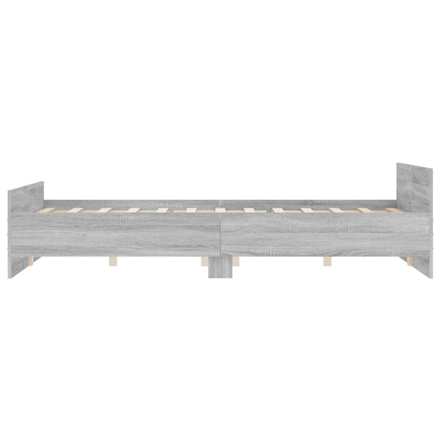 Bedframe Met Hoofd- En Voeteneinde 120 x 190 cm Grijs sonoma