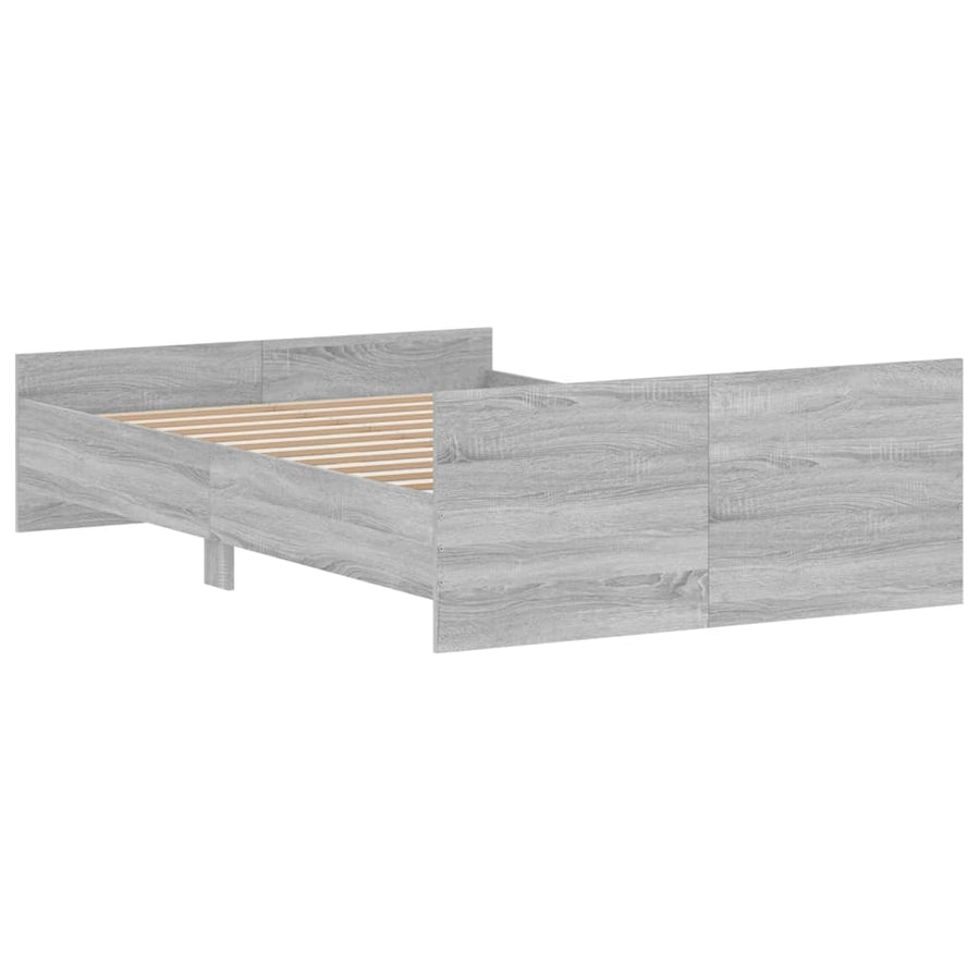 Bedframe Met Hoofd- En Voeteneinde 120 x 190 cm Grijs sonoma