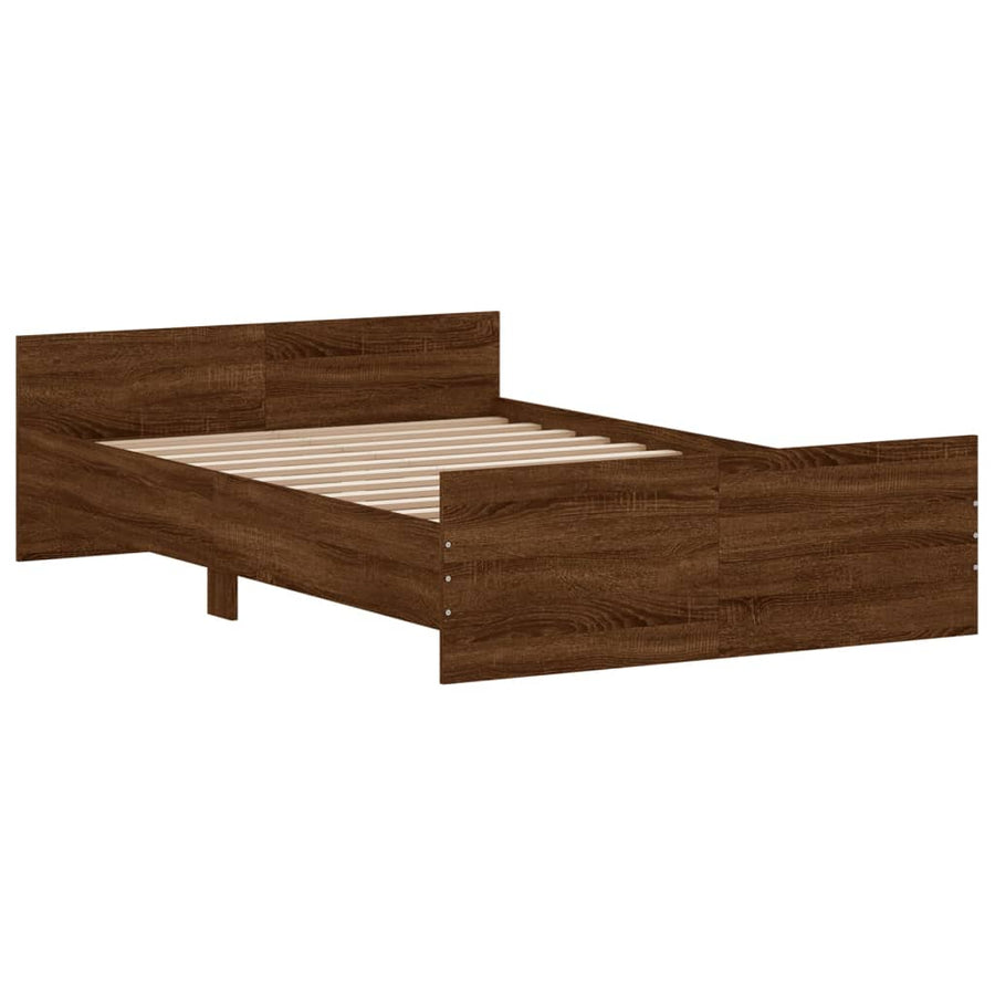 Bedframe Met Hoofd- En Voeteneinde Bruineikenkleurig 120 x 190 cm bruin eikenkleur