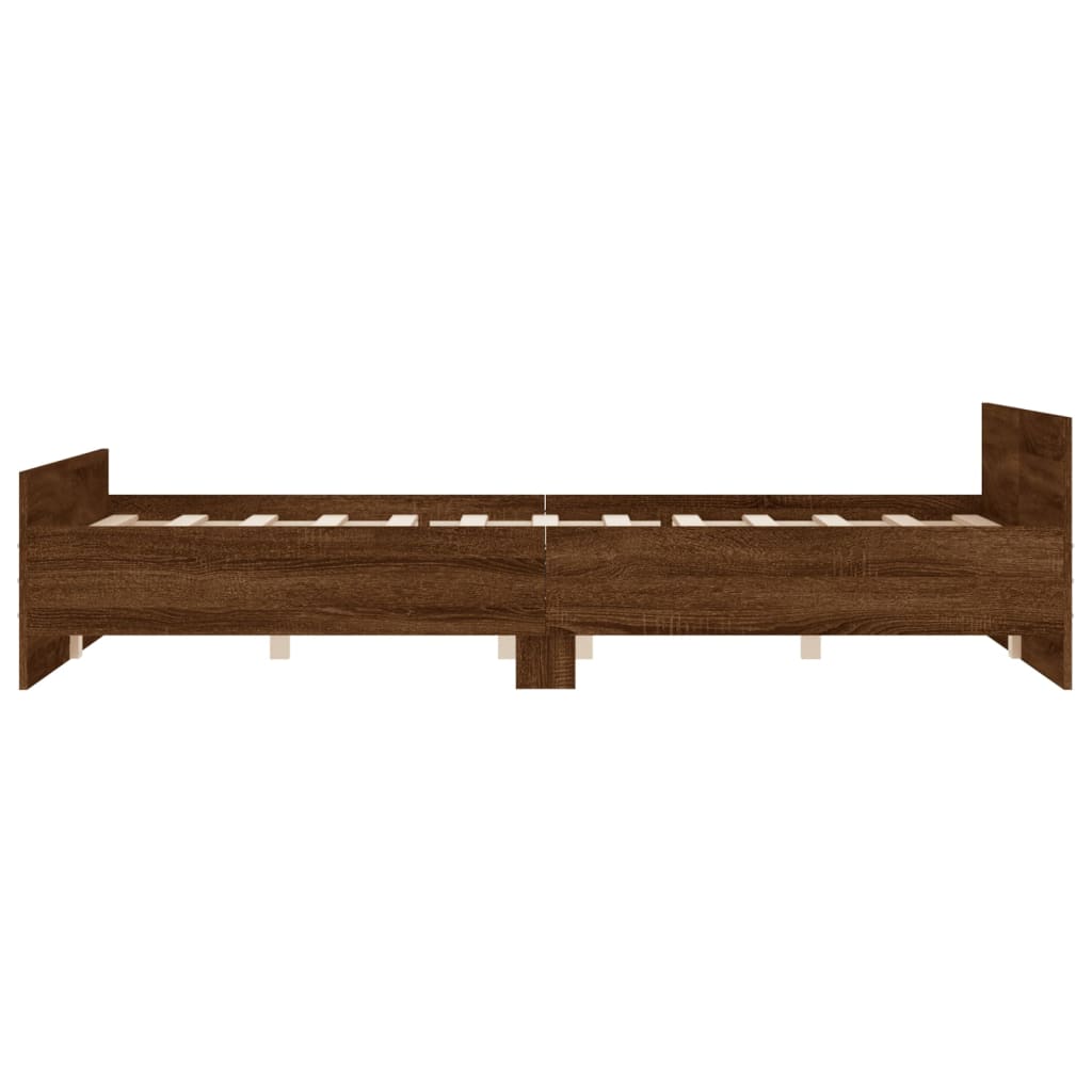 Bedframe Met Hoofd- En Voeteneinde Bruineikenkleurig 120 x 190 cm bruin eikenkleur