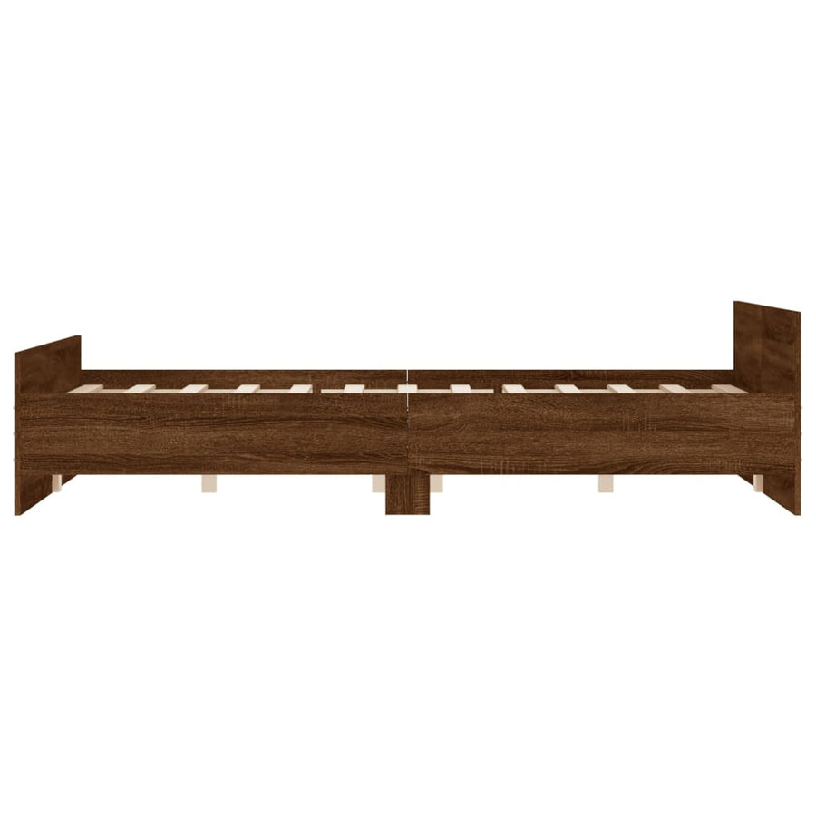 Bedframe Met Hoofd- En Voeteneinde Bruineikenkleurig 120 x 190 cm bruin eikenkleur