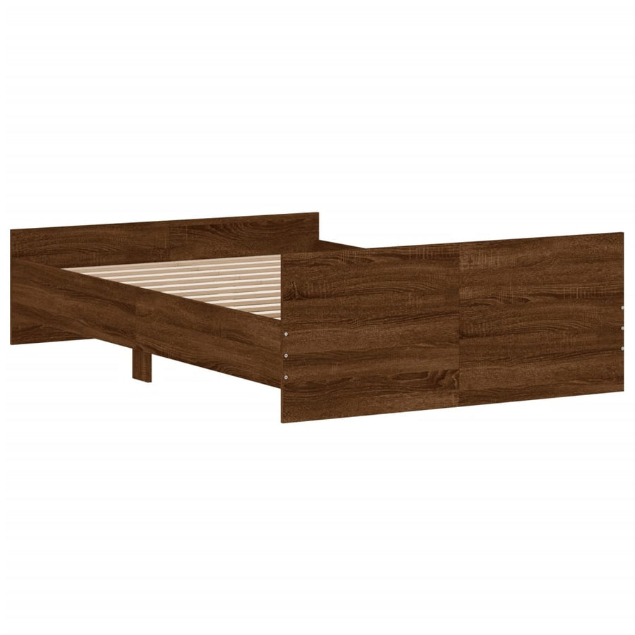 Bedframe Met Hoofd- En Voeteneinde Bruineikenkleurig 120 x 190 cm bruin eikenkleur