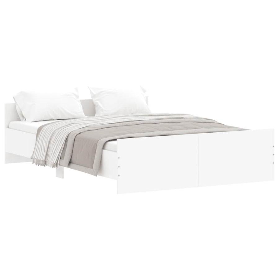 Bedframe Met Hoofd- En Voeteneinde 140 x 190 cm Wit