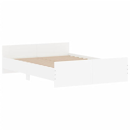 Bedframe Met Hoofd- En Voeteneinde 140 x 190 cm Wit