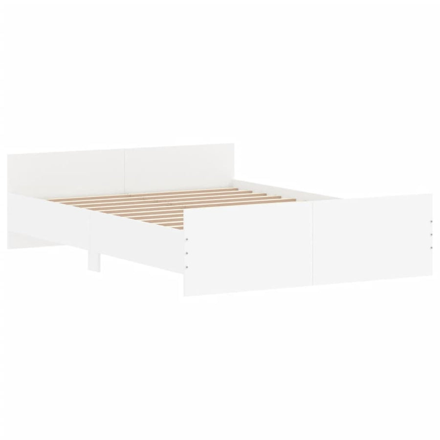 Bedframe Met Hoofd- En Voeteneinde 140 x 190 cm Wit