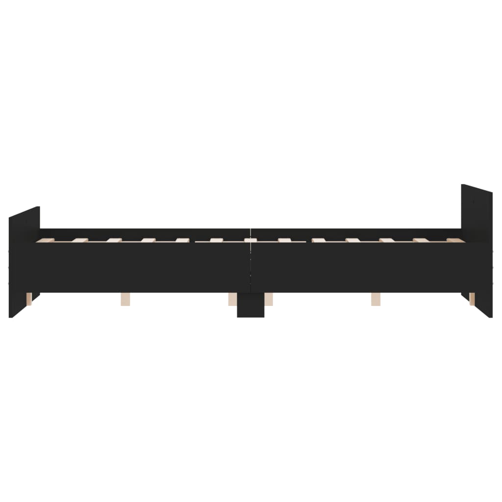 Bedframe Met Hoofd- En Voeteneinde 140 x 190 cm Zwart