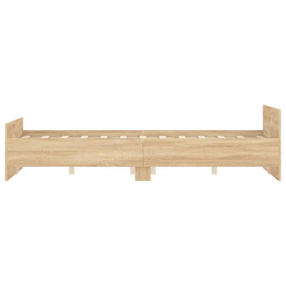 Bedframe Met Hoofd- En Voeteneinde Kleur 140 x 190 cm Sonoma eiken