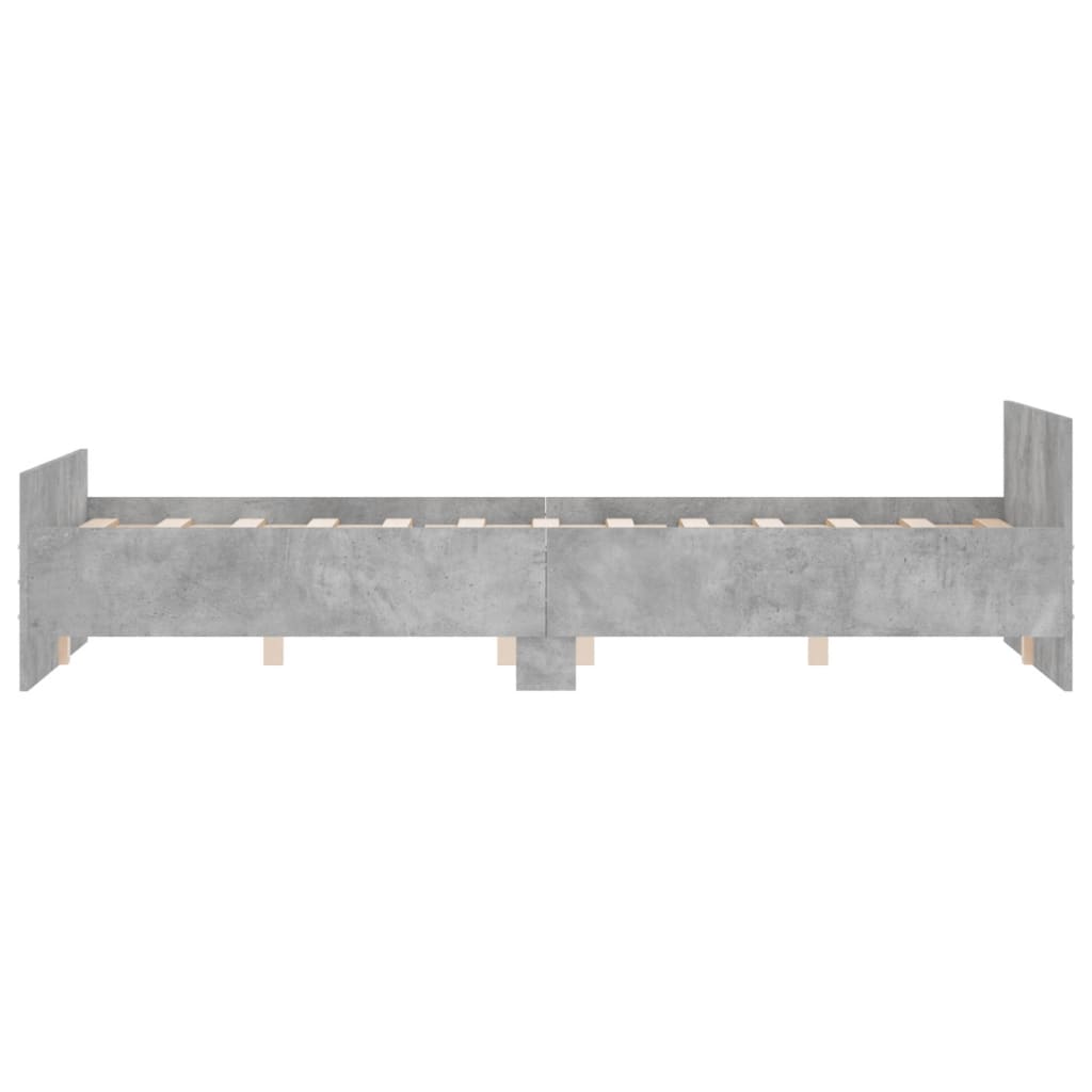 Bedframe Met Hoofd- En Voeteneinde 140 x 190 cm Betongrijs