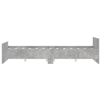 Bedframe Met Hoofd- En Voeteneinde 140 x 190 cm Betongrijs