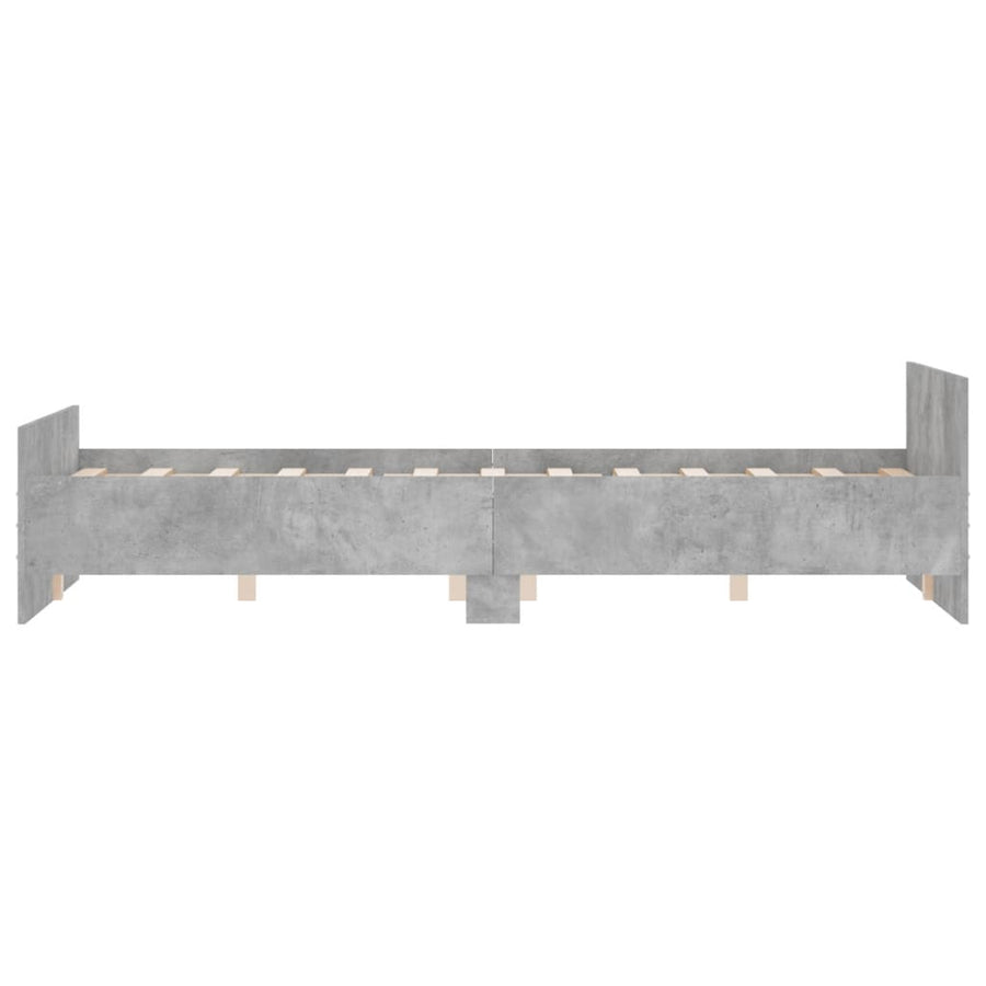 Bedframe Met Hoofd- En Voeteneinde 140 x 190 cm Betongrijs