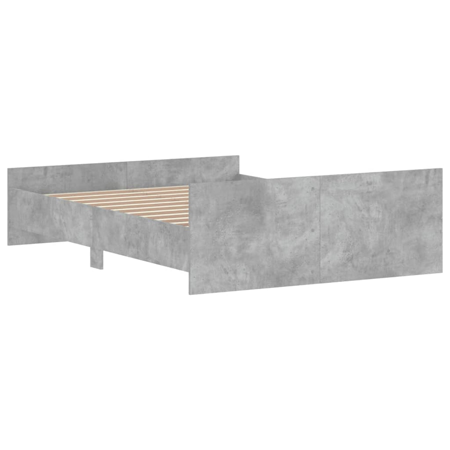 Bedframe Met Hoofd- En Voeteneinde 140 x 190 cm Betongrijs
