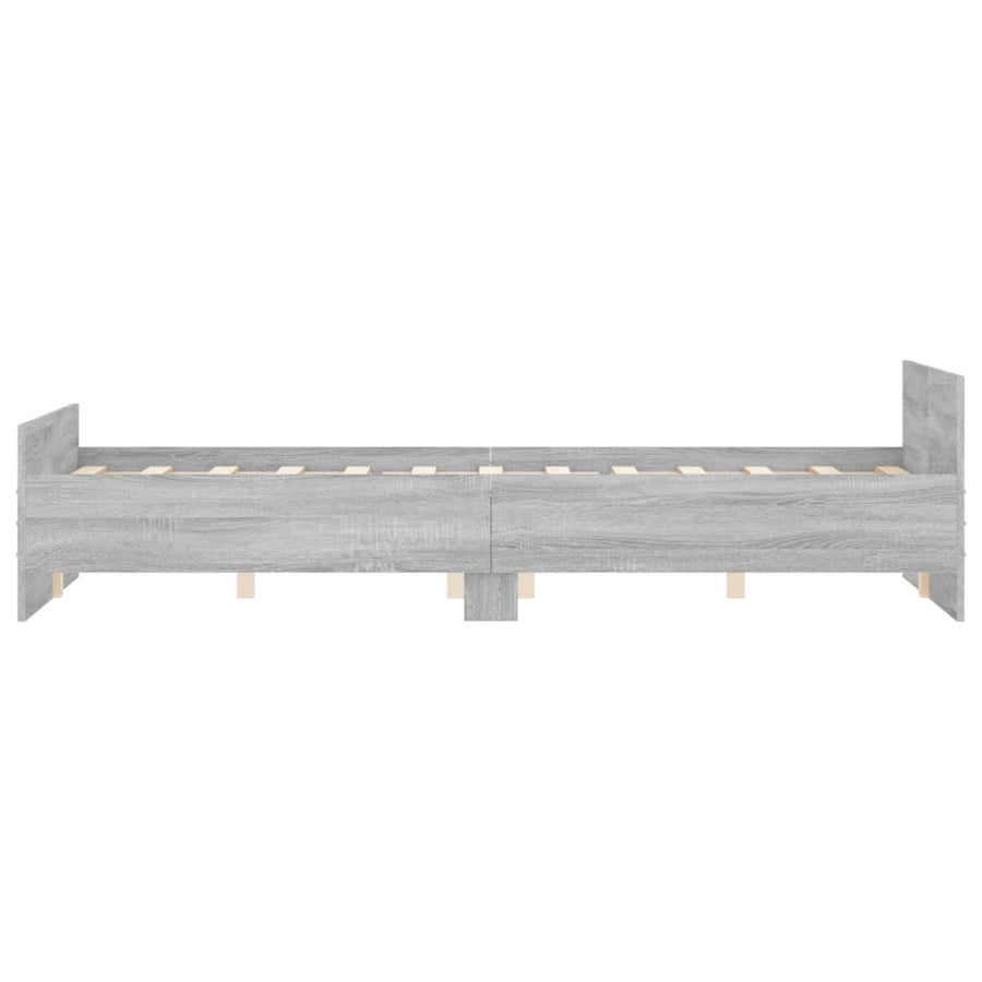 Bedframe Met Hoofd- En Voeteneinde 140 x 190 cm Grijs sonoma